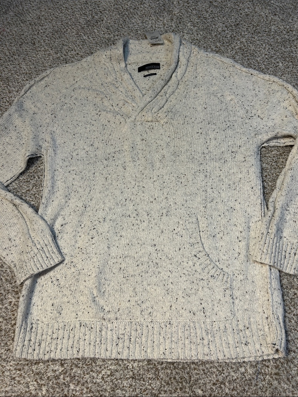 NWT The Buckle Women's V-Neck Speckled Ivory Pullover Sweater